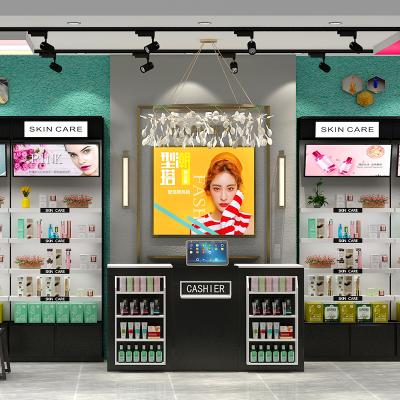 China Modern Customized Medium Shelf Of Skincare Products Display In Cosmetics Store for sale