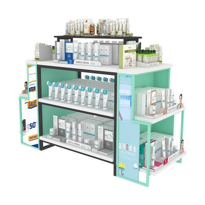 China Cosmetics Display Cabinet Modern Customized Skin Care Products Paint Counter Beauty Salon Baking Simple Modern Simple Display Cabinet for sale