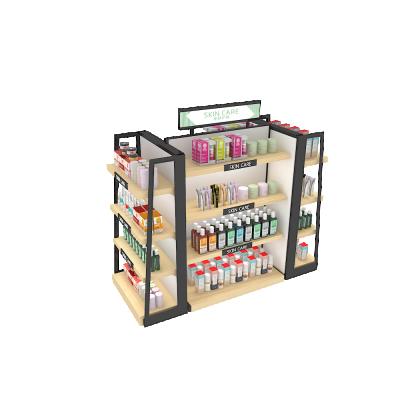 China Showing goods sell metal and wood makeup display stand design and wholesale customs services for sale