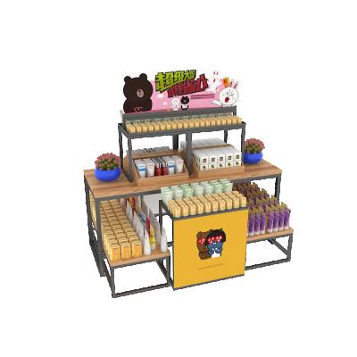 China Cosmetic Shop Customize Metal Shopping Mall Cosmetic Beauty Product Display Rack for sale