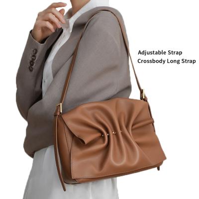 China AZB569 Water Resistant Wrinkle Cross - Body Cloud Bag Women PU Leather Shoulder Cross - Body Armpit Bags For Women Girls for sale