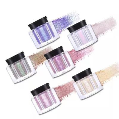 China Waterproof 8 Colors Shimmer Metallic Makeup Diamond Chameleon Eye Shadow Chrome Dye Eyeshadow Duo Shimmer Loose Eyeshadow Powder for sale