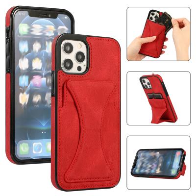 China Free Shipping 1 Sample OK Anti-fall Dream Bracket Mobile Phone Case Leather Stands Stand Case Cover For iPhone X /11/12/13 Series for sale