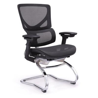 China High Quality Adjustable Mesh Fabric Sled Meeting Chair Visitor Chromed Bow Leg Chairs For Meeting Rooms for sale