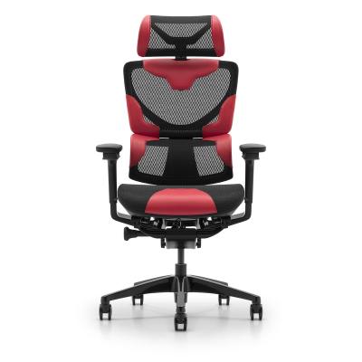 China Boss Red Leather Chair Office Chair Mesh Racing Computer Backrest Home Office Gaming Ergonomic Convertible Chair for sale