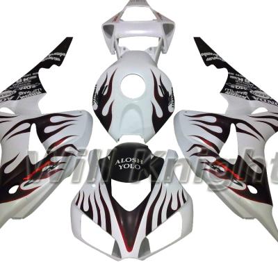 China ABS Plastic Injection ABS Plastic Fairing Kit For 2007 Honda CBR1000RR CBR 1000RR 2006 White Black Flame for sale