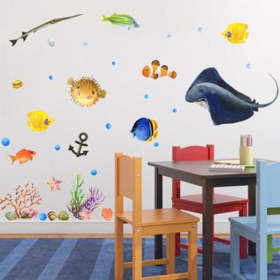 China WALL STICKER Fish Wall Stickers, Underwater Stickers Set, Fish Wall Art Bathroom Tropical Fish Wall Decor for sale