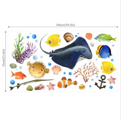 China WALL STICKER Fish Wall Baby Room Sticker Decals - Sea Creatur Underwater Ocean Wall Decor Stickers for sale