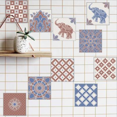 China Mandala Elephant Bathroom Decor Tile Sticker Mandala Tile Sticker,Removable Bathroom Kitchen Tile Sticker 15x15cm for sale