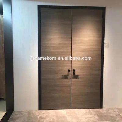 China Interior Double Swing Oak Wood Door Supplier , Large Oak Linear Door for sale