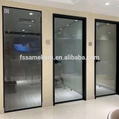 China Modern Aluminum Frame Interior Glass Swing Doors for sale