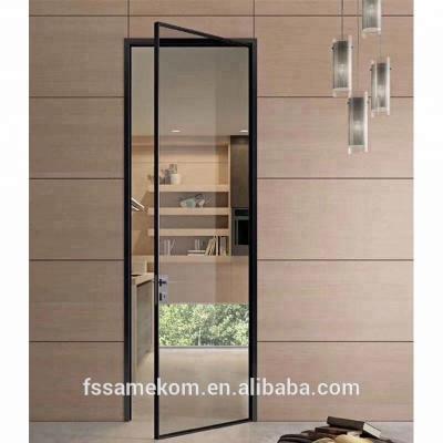 China Swing Modern Single Glass Sliding Door , Interior Glass Hinge Swing Door for sale