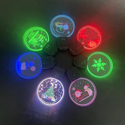 China Modern Portable 7 Colors Acrylic Led Lamp Keychain Smart Mini LED Light Night Small Gift for sale