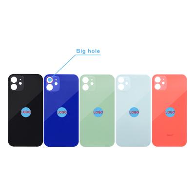 China Best Quality 12 12mini 12pro 12promax Back Glass Battery Cover 100% Protector Big Hole For Repair Back Glass for sale