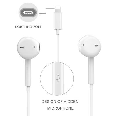 China 2021 hot sales In-ear for iphone earphone 1.2m cord length with original quality for cable china earphones by white color for sale