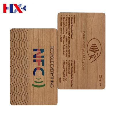 China Waterproof / Weatherproof White NFC Cherry RFID Card Eco - Friendly Programmable Wooden Key Card for sale