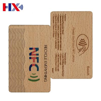 China NFC 13.56Mhz Waterproof / Waterproof Product Digital Business RFID Programmable Wooden Card for sale