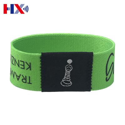 China Customized Waterproof / Waterproof NFC RFID Printable Fabric Elastic Wristbands Reusable Wristbands For Hotel for sale