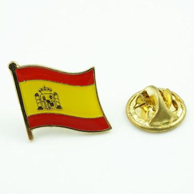 China high quality 3D Spain flag lapel pin/Spain national flag badge/Spain country flag metal badge for sale