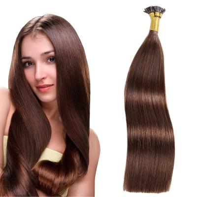 China Wholesale Cuticle Aligned Hair No Tangle No Shedding And Tangle Virgin Russian Stick I Tip Hair Extension Stick Silky Straight Pre Bonded Hair I TIP HAIR for sale