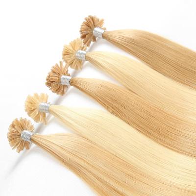 China Tangle Free Cuticle Aligned Hair 12-30inches High Quality 100g Straight Pre Bonded U Tip Hair Extension For Hot Fusion Hair Extension Nail U Tip Hair woman for sale