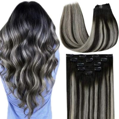 China Tangle Free Cuticle Aligned Hair High Quality Hair Extensions Clip In Hair Extensions Real Straight 7Pcs Remy Human Clip In Hair Extensions Clip In Hair Extensions for sale