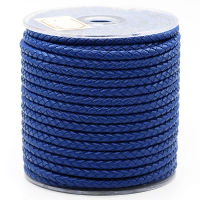 China For braclets or for shoulder bag twine round cord genuine leather braided mix color in 5.0 -5.5 mm for sale