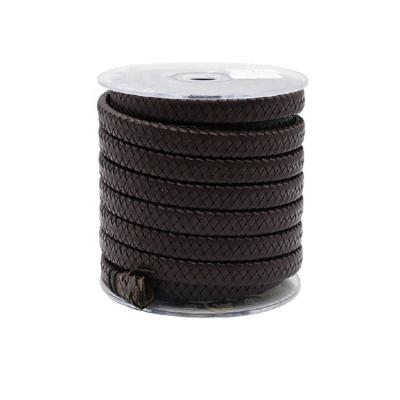 China Brand New High Quality Suede Leather String Rope Brown Flat Real Leather Bracelet Rope For Jewelry DIY Leather Rope Flat for sale