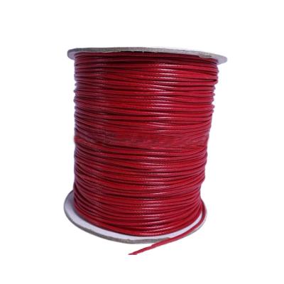 China Red Cotton Wax Rope 1mm/2mm/3mm/4mm/5mm High Quality Round Red Waxed Rope For Bracelet Necklace for sale