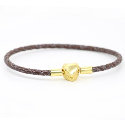 China Fashion TRENDY Single Circle Factory Price Cowhide Bracelet Genuine Metal Jewelry for sale