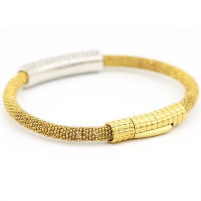 China Eco-Friendly Hemp Titanium Rope Steel Wire Bracelet Men Jewelry Cover Bracelet Pulseras Gold Bracelet for sale