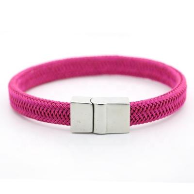 China Eco Friendly Simple Genuine Leather Wristband Bracelet With Stainless Steel Clasp for sale