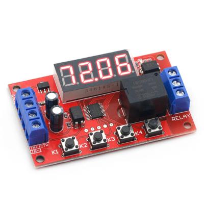 China Support 5V 12V 24V 10A 32 Modes LED Digital Timing Timer Control Switch Pulse Cycle 10A Adjustable Time Delay Relay Module for sale