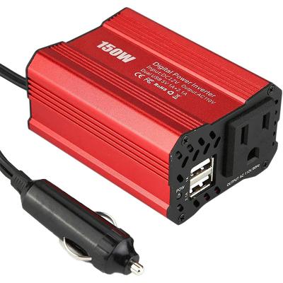 China 12V Car to 110V 220V AC Car Converter Inverters with 1A 2.1A Dual USB Ports 150W Car Power Inverter for sale