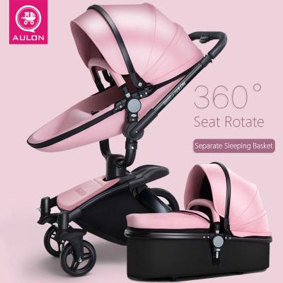 China Aulon Eco-friendly 2 in 1 Baby Stroller High Landscape and High Quality Aluminum Alloy Folding 2 in 1 Baby Carriage for sale