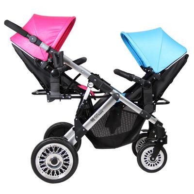 China High landscape twin baby stroller china manufacture double strollers baby carriage pram buggy for kids for sale