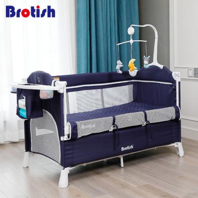 China Modern Multifunctional Baby Cribs with Adjustable Crib Panel and Crib Sheet for Baby for sale