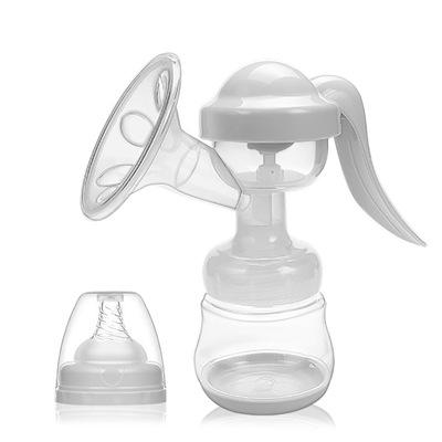 China Medical Grade BPA Free Adjustable Single Silicon Free Care Baby Manual Breast Milk Pump With Bottle for sale