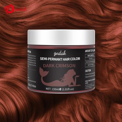 China Easy Coloring Hot Selling Semi Permanent Hair Color Private Label Hair Dye Color Cream Easy To Darken Color Cream for sale