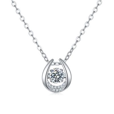 China CLASSIC Kaisney Smart Guardian Classic S925 Sterling Silver Chain Necklace Round cut 0.5ct D VVS Moissanite Diamond Pendant jewelry for sale