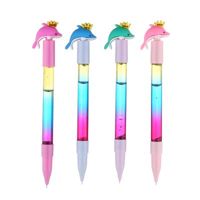 China Kawaii Cute Stationery Novelty Fashion Whale Multicolor Lights Shining Fairy Pen for sale