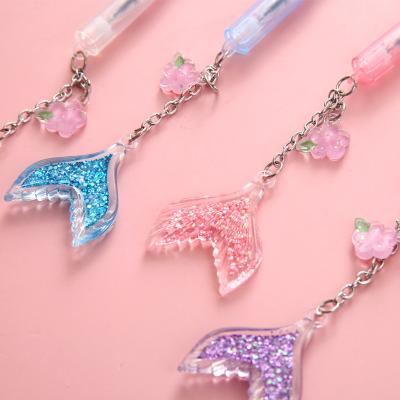 China Normal Hot Selling Pen Fancy Colorful Cartoon Fishtail Pendant Gel Pen For Children for sale