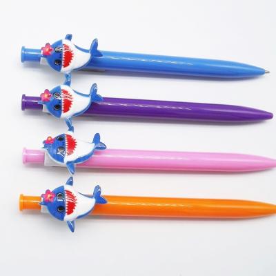 China Cute Fine Quality PVC Children Pen Cute Logo Printing Cartoon Ballpoint Pen Rubber Pen for sale