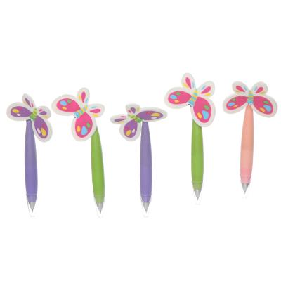 China Cute Stationery Cute Popular Butterfly Insti PVC Rubber Tip Pen For Kids for sale