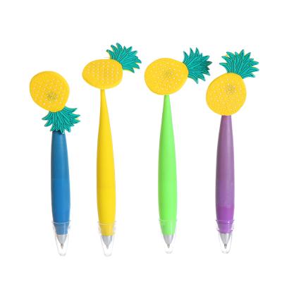 China Cute manufacturers supply cute creative fancy character pineapple stationery rubber ball pen for sale