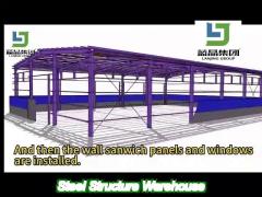 light metal steel structure warehouse large span free design drawing