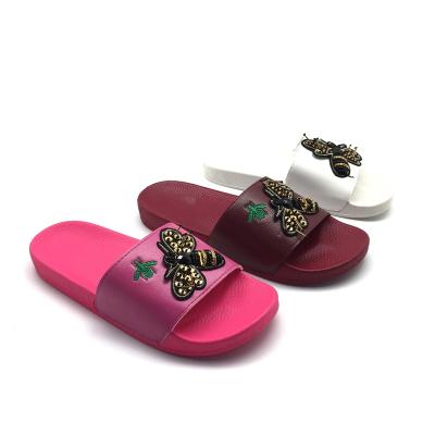 China Fashion Trend Animal Pattern Slippers Multicolor Small Bee PVC Flip Flops Eva Daily Slippers Eva for sale