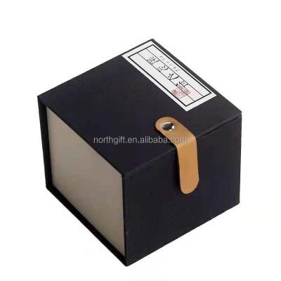 China Recycled Materials Black Logo Premium Luxury Cardboard Paper Wholesale Custom Hook&loop Gift Magnetic Packaging Box for sale