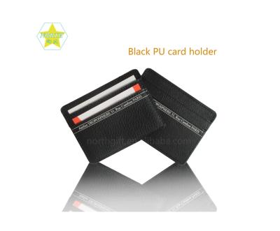 China High End Professional Popular Credit Product Quality Workmanship Black PU Card Holder Wallet for sale