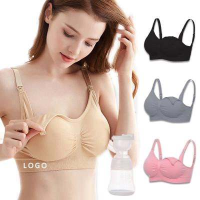 China Antibacterial Women Bralette Adjustable Straps Wireless Seamless Pregnancy Underwear Pregnancy Nursing Women Nursing Maternity Bra for sale